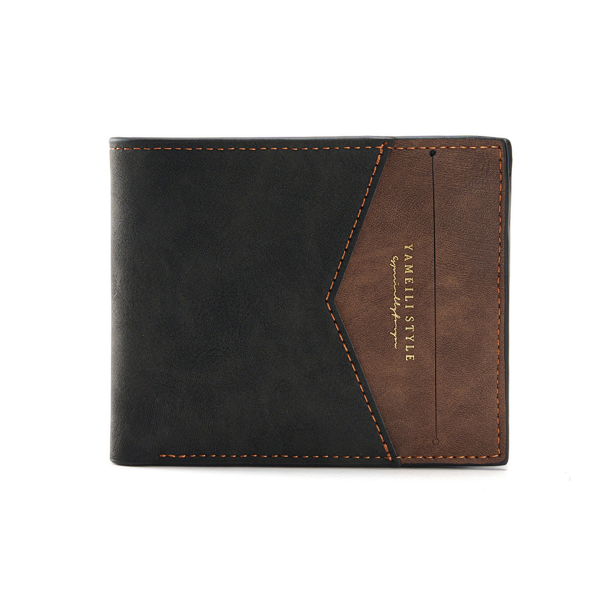 High quality men's designer hot selling new fashionable wallet retro practical casual double fold short horizontal seam classic high-end leather 