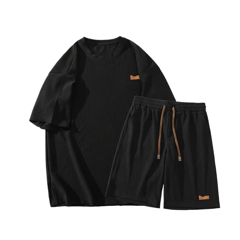 2 Piece Set Short Sets Sports Suits Summer Outfit Embossing Trends Costumes Men Mens Clothing Sleeve Fashion 240518