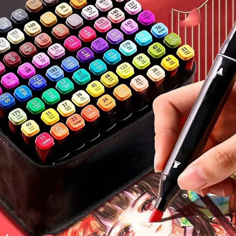 Kids Drawing Toys Double Headed Art Marker Pen Set for Draw Sketching Alcohol Oily Based Markers Graffiti Manga Supplies 240522
