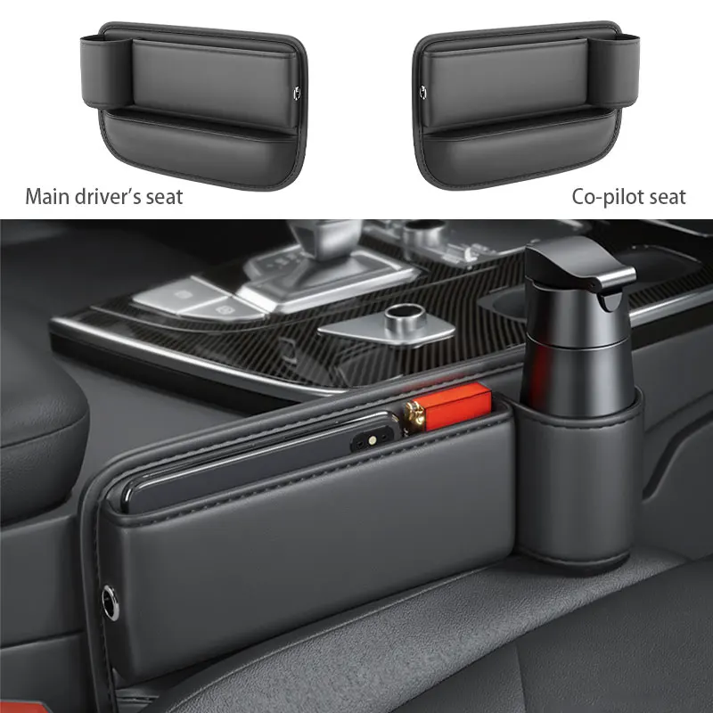 PU Leather Car Seat Gap Bag Case Storage Bag For Auto Console Side Seat Plug Filler Organizer Car Crevice Stowing Tidying Pocket