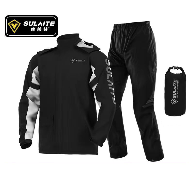 SULAITE Motorcycle Raincoat Suit Men Outdoor Waterproof Rainwear Shoes Cover Ultrathin Rain Coat Cycling Fishing Climbing Jacket