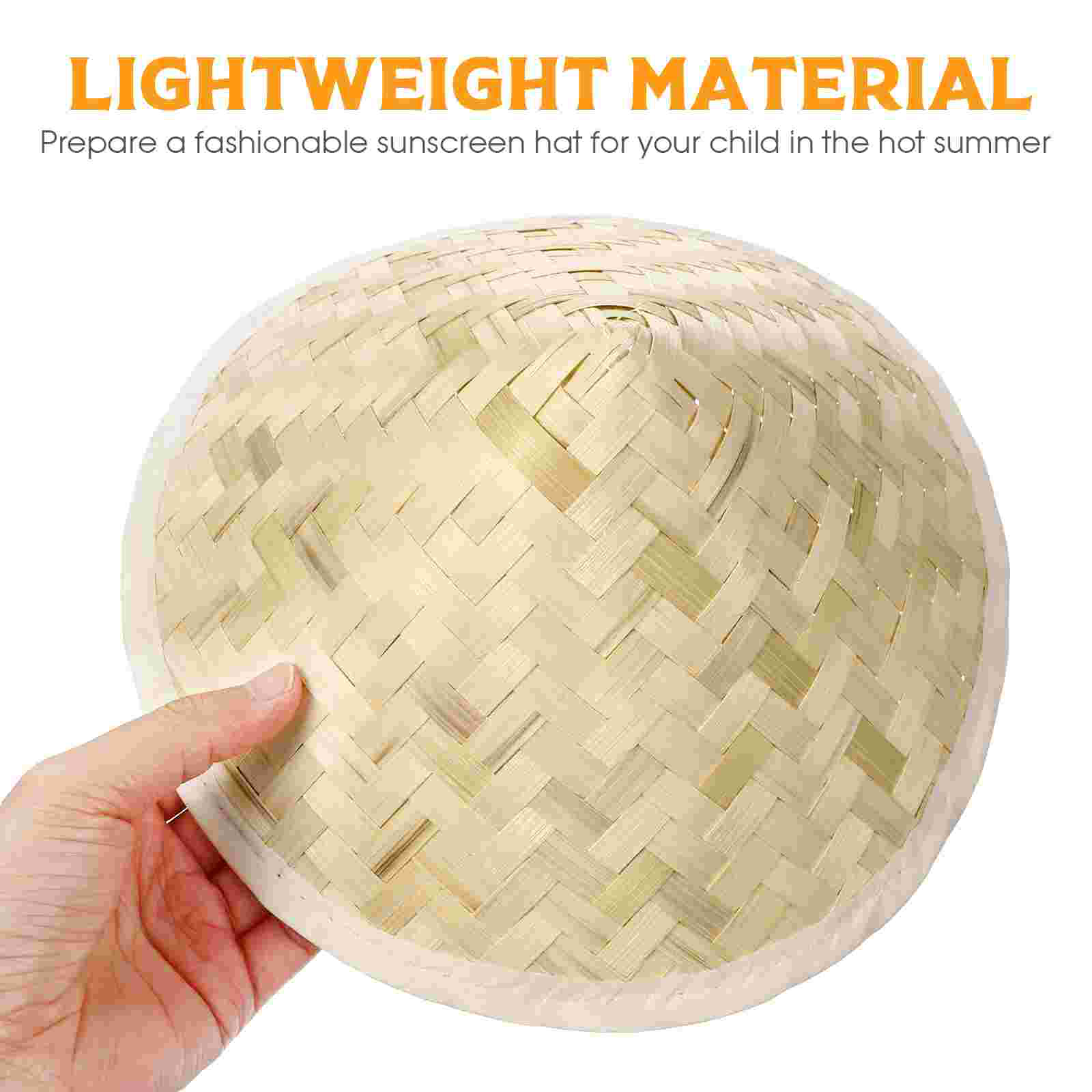 Kid Hat Bamboo Hat Oriental Style Farmer Fishing Rice Hat for Kids Children Sun Protection Hat Lightweight Comfortable Fit