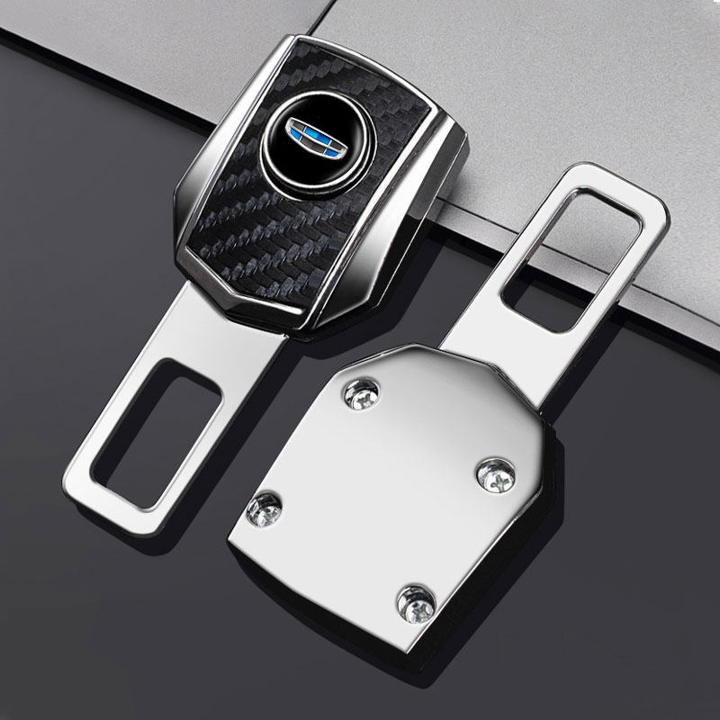 Car seat belt clip bayonet plug safety strap extender logo customize For Geely Emgrand Gc Gx X Lc Ec Panda Emblems Atlas Coolray