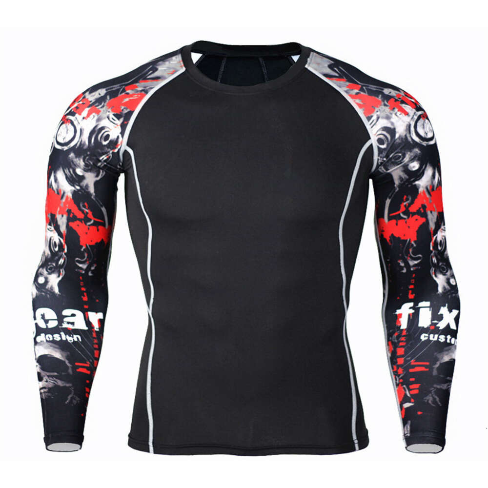 Ddmytiger Flower Arm Sports Quick Drying Men S T Shirt Basketball Running Fiess Elastic Training Compression Suit H