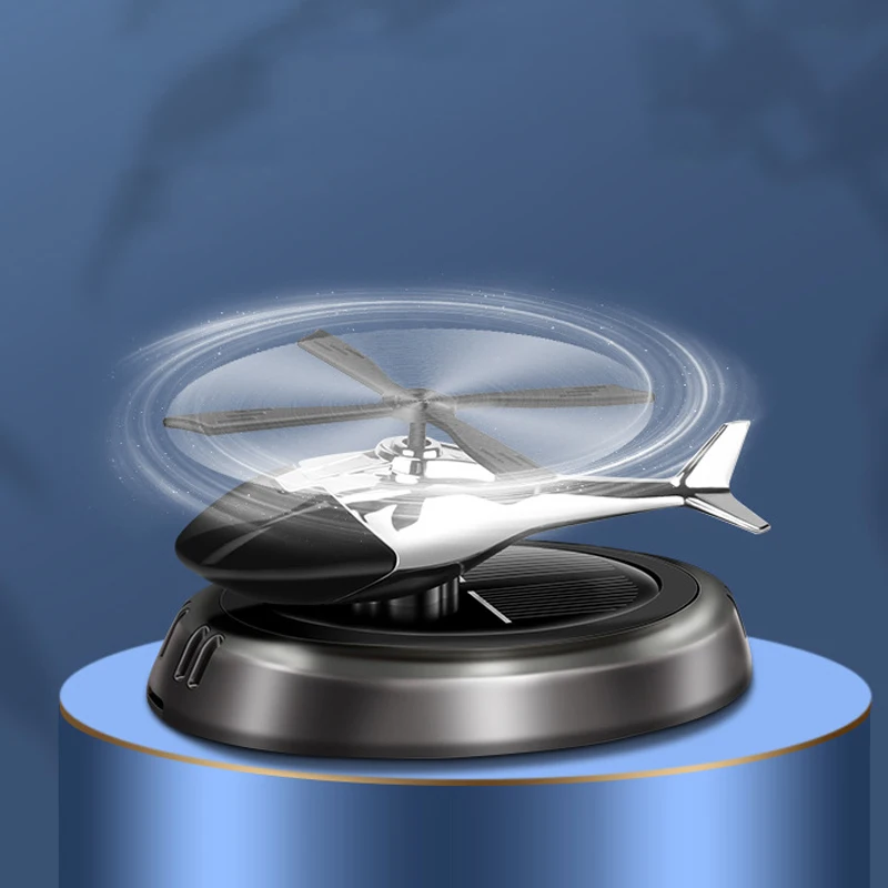 Air Freshener Solar Power Helicopter Car Dashboard Fragrance Solar Energy Airplane Diffuser Alloy Plane Auto Accessories