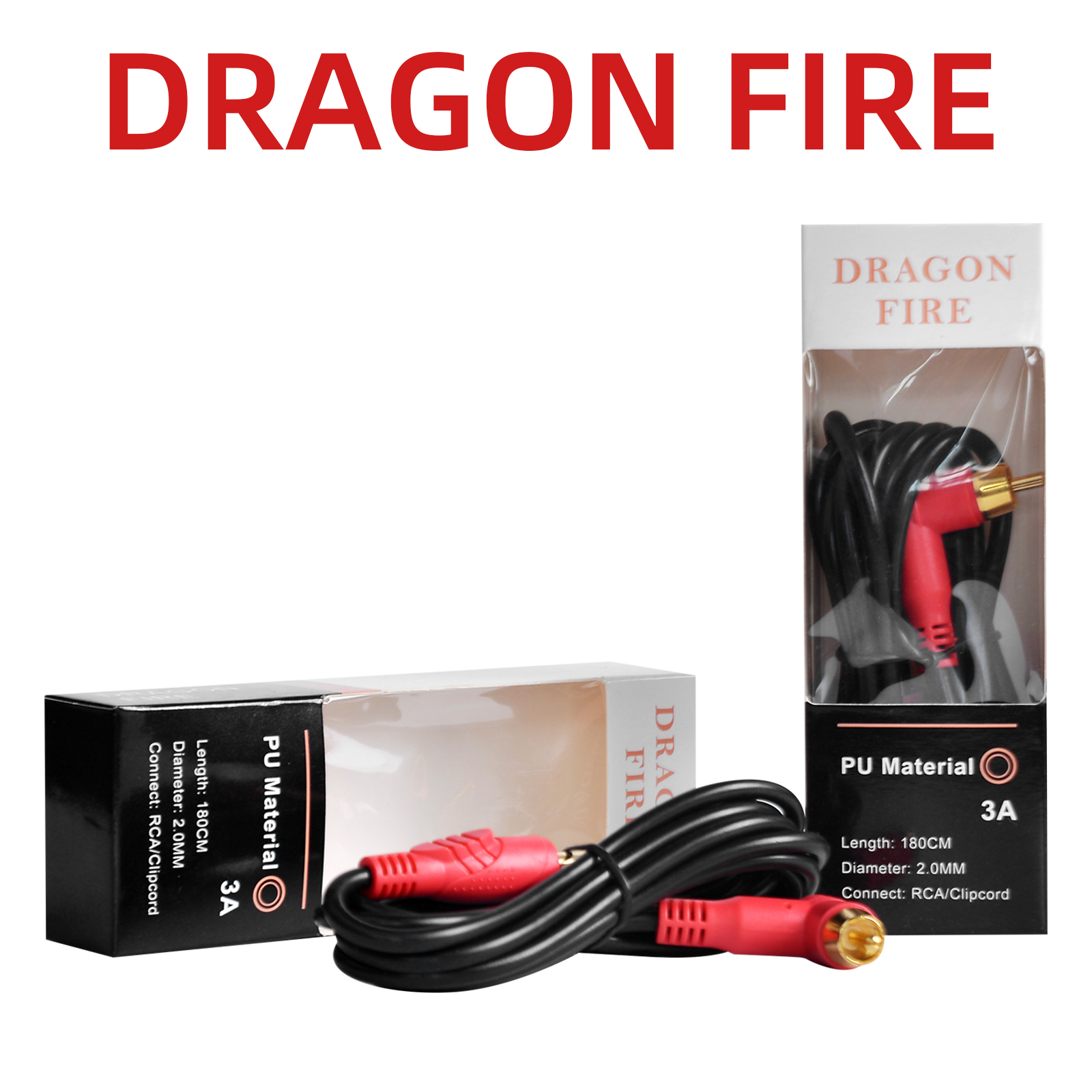 DRAGONDFIRE Tattoo Clip Cable RCA Plug Tattoo Machine Power Cord Tattoo Machine Hook Line Power Supply Accessory