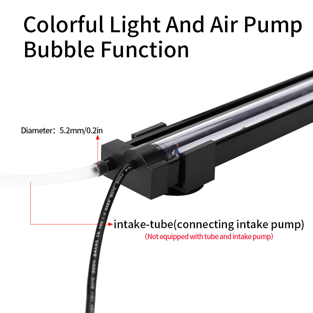 LED Bubble Light Aquarium Light Underwater Diving Fish Tank Light Color Changing Oxygen Aquarium Fish Tank Light (220V-240V)