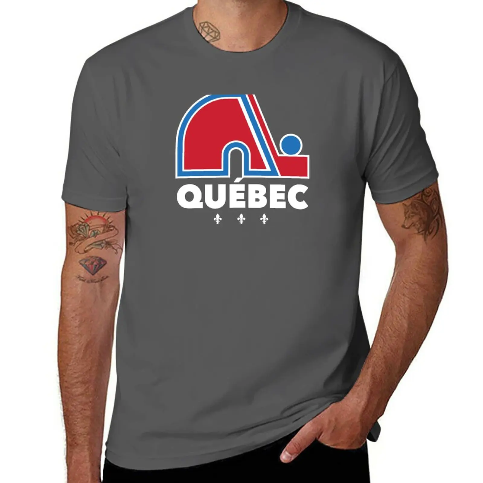 Nordiques Quebec Hockey Team Avalanche Vintage with fleurs de lys HD T-Shirt Aesthetic clothing for a boy mens clothes