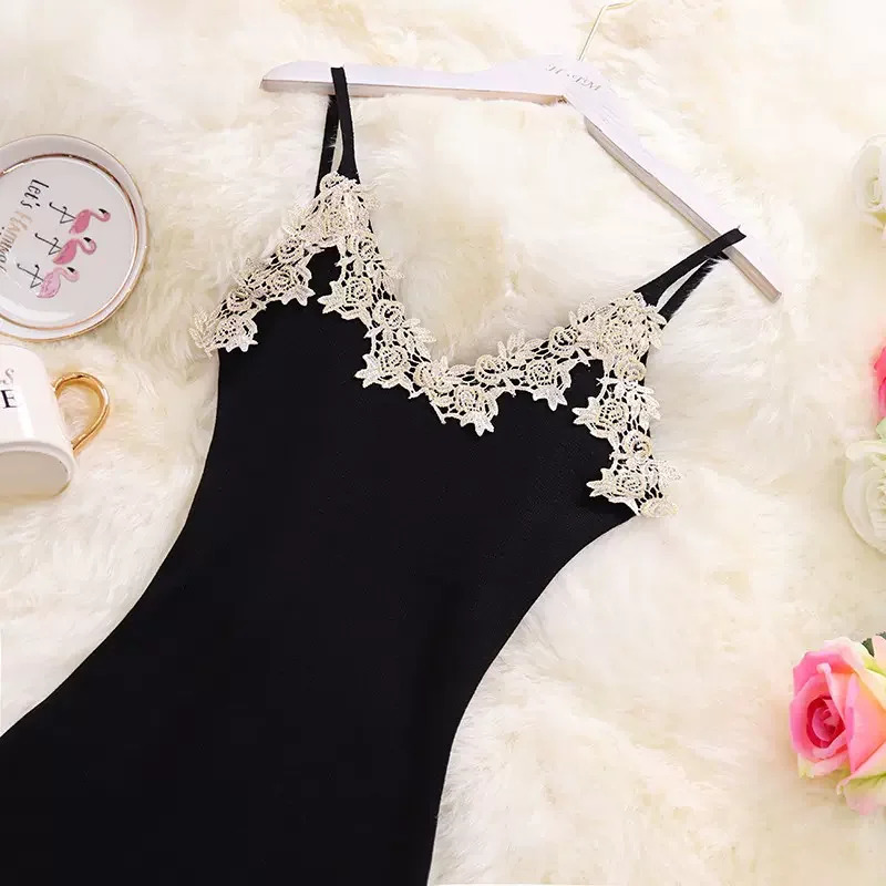 Elastic Guipure Lace Panel Bodycon Cami Dress Elegant Split Spaghetti Strap Dress Womens Clothing Short Dress 240518