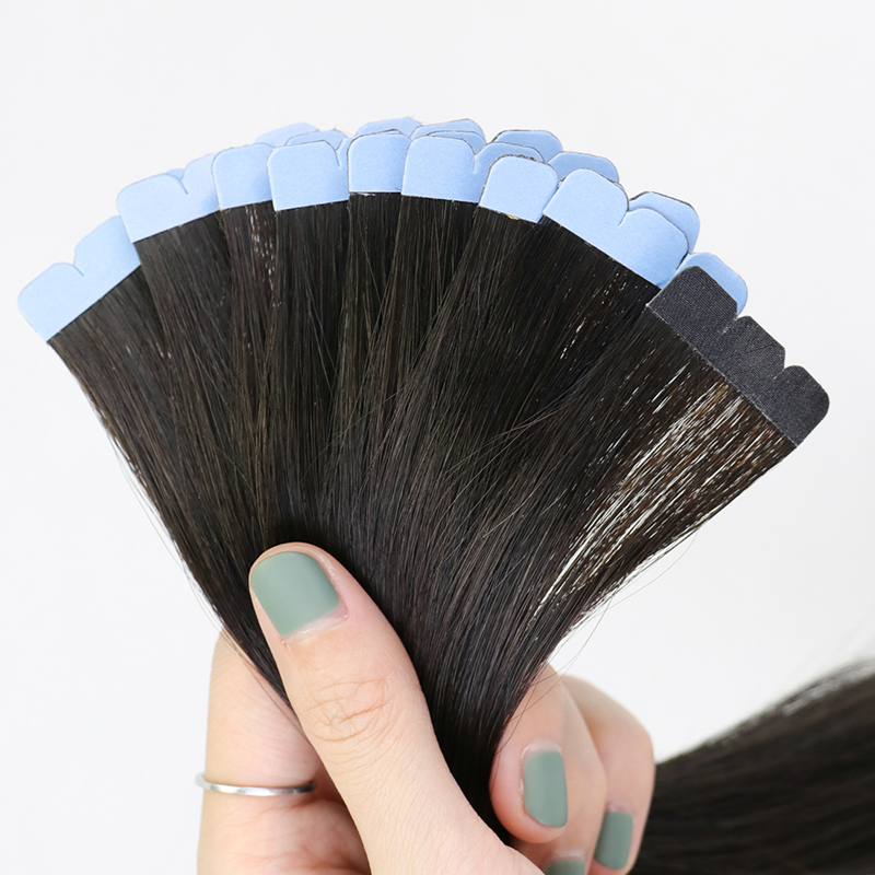 Mini Tape Hair Extensions Human Hair Natural Tape in Hair Extentions 3x0.8cm Invisible Tape 10pcs/pack For Side Hair