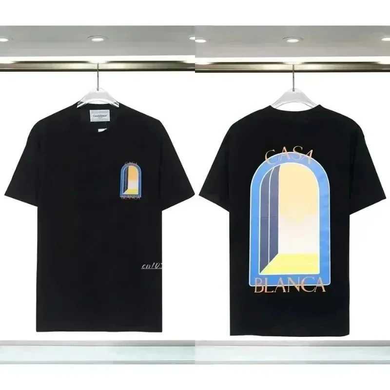 Men's T-Shirts Summer cotton T-shirt Moroccan Wonderland printed mens T-shirt Summer women short-slved top casual T240522