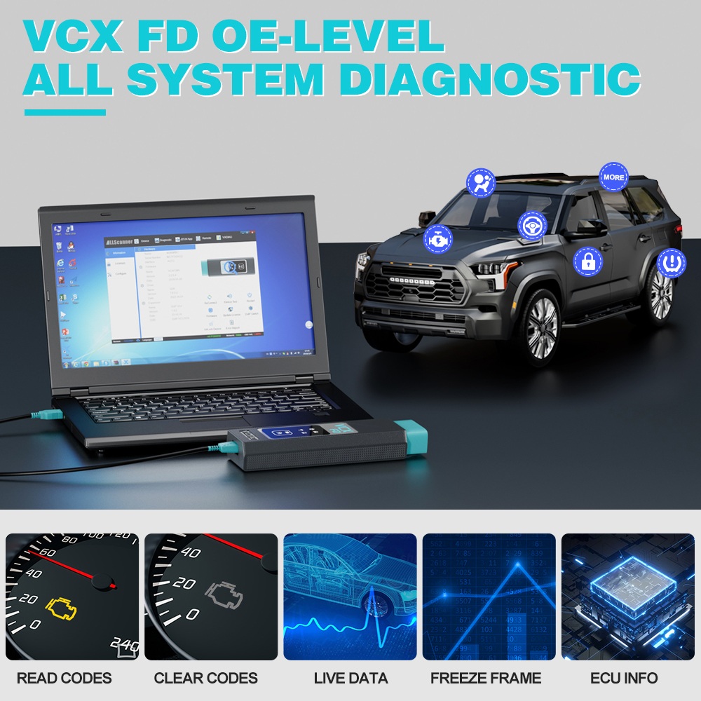 2024 VXDIAG VCX FD for Ford Mazda Car ODB2 Diagnostic Tool with CAN FD DoIP All System Diagnosis ECU Coding J2534 Programming
