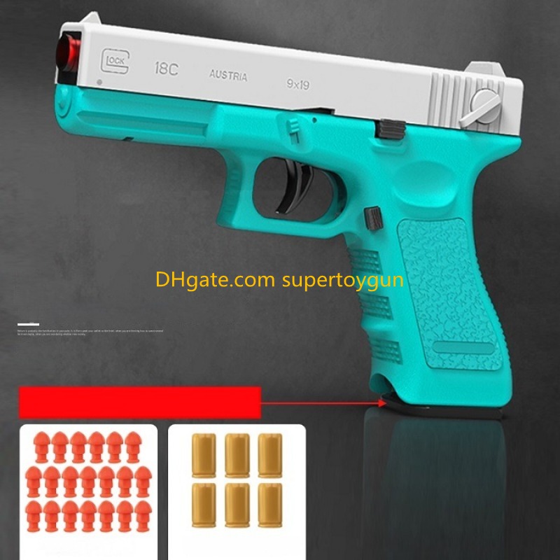 Shell Ejection Pistol Handgun Toy Gun Blaster with Extra Magazine Continuous Shooting Model Launcher For Adul