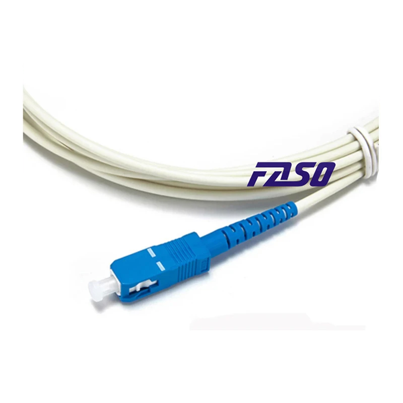 FASO 50Pcs 1/2/3/5 Meter SC/UPC-SC/UPC Single Mode Simplex 3.0mm Diameter Cable Fiber Optic Patch Cord LSZH White