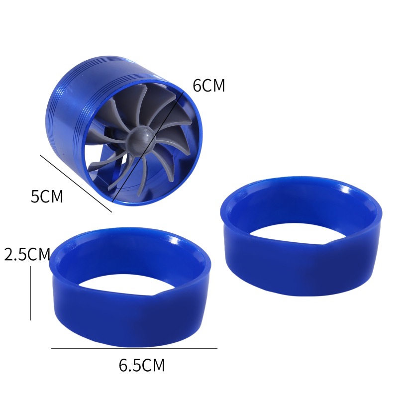 Car Turbine Supercharger Turbo Charger Single Double Air Filter Intake Fan Fuel Gas Saver Kit Auto Replacement Part
