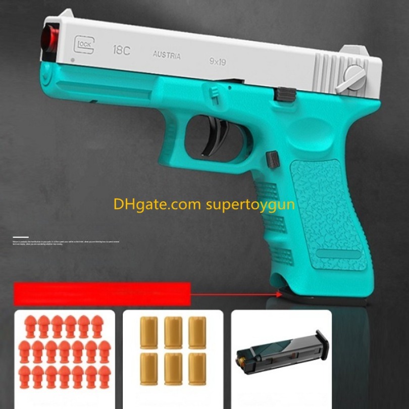 Shell Ejection Pistol Handgun Toy Gun Blaster with Extra Magazine Continuous Shooting Model Launcher For Adul