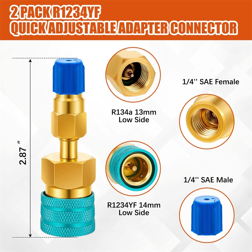 Adapter Quick Fitting Coupler for R1234YF To R134A High Low Side Adapter Fitting Connector Car Airconditioning Fitting Tool