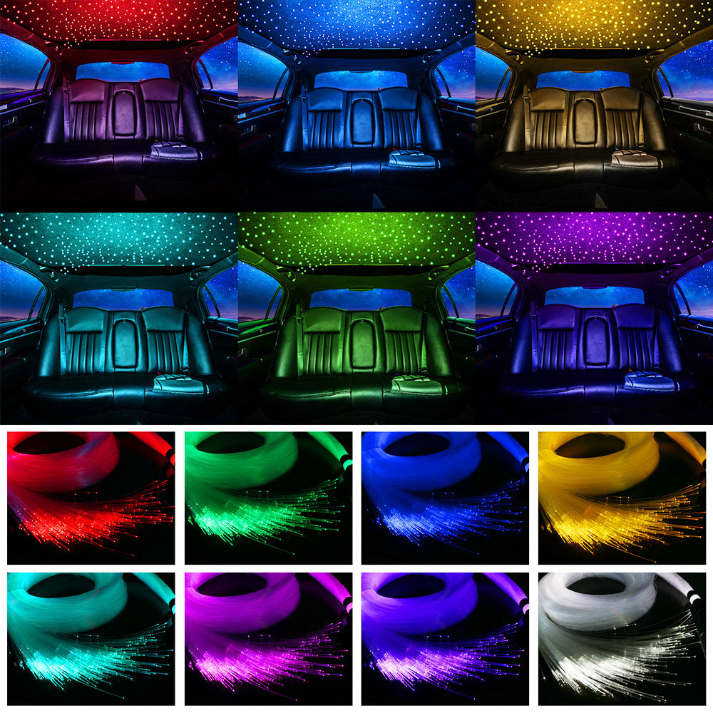 RGBW Car Roof Star Lights Twinkle LED Fiber Optic Star Ceiling Lights Kit APP Starry Sky Optical fiber Lighting Home Decor