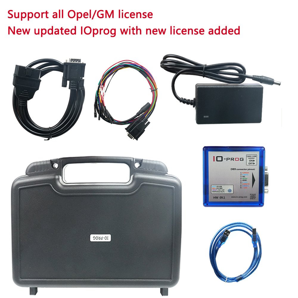 New Release IO-PROG ECU Programmer BD9 Pinout I/O Terminal IO PROG HW 09.1 FLASH/EEPROM K-Line CAN MULTITOOL For OPEL/GM