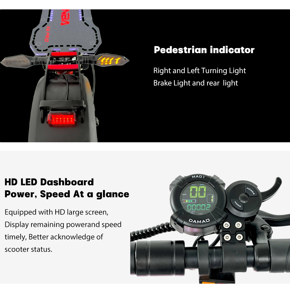 7Days Delivery 2400W 48V 21AH Dual Motor Wheel 10 Inch Maximum Kilometers 60-70KM Brake Folded Electric Scooter