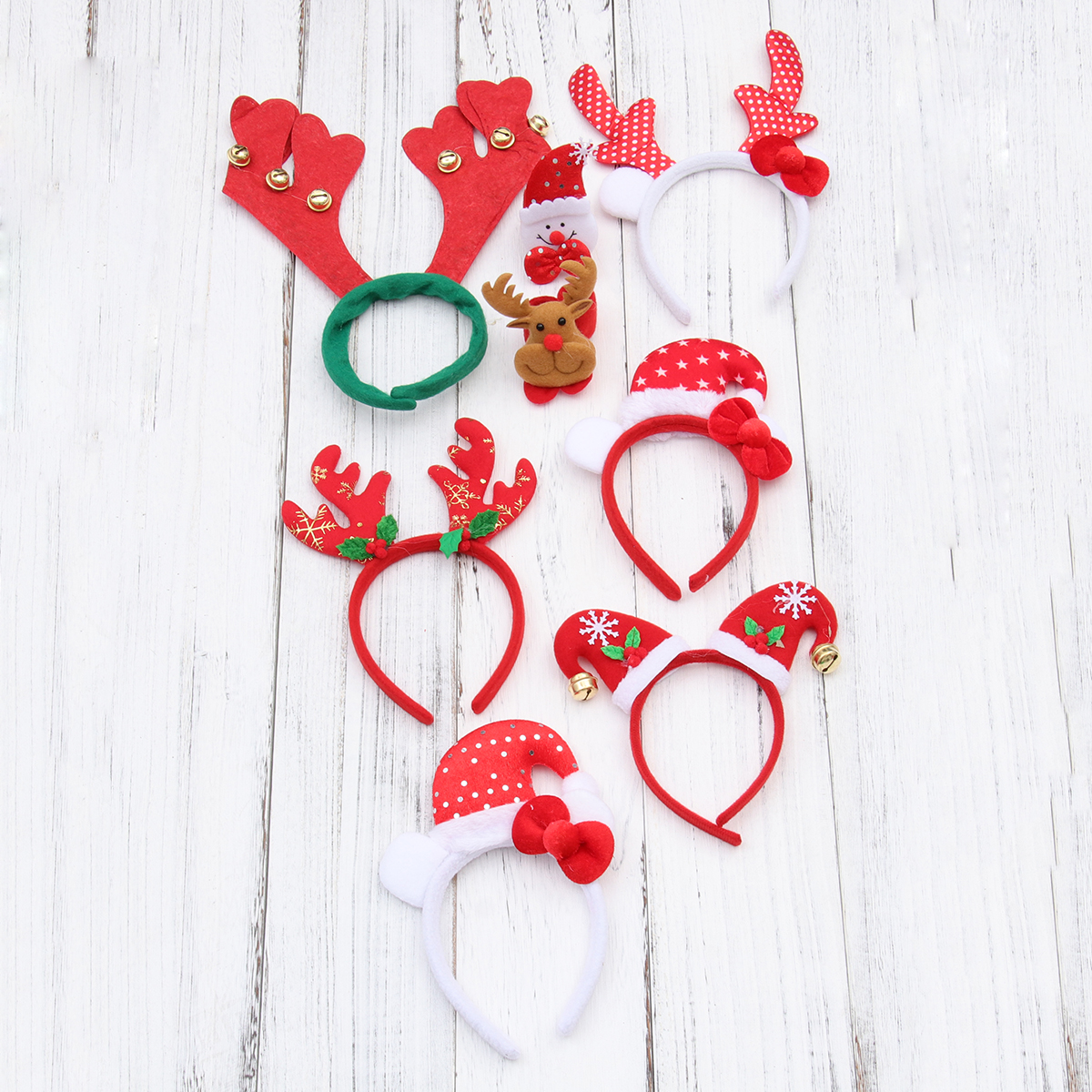 Reindeer Antler Headband: 6pcs Santa Hat Headband Elk Deer Horn Hair Band Forest Hair Christmas Hair Accessories