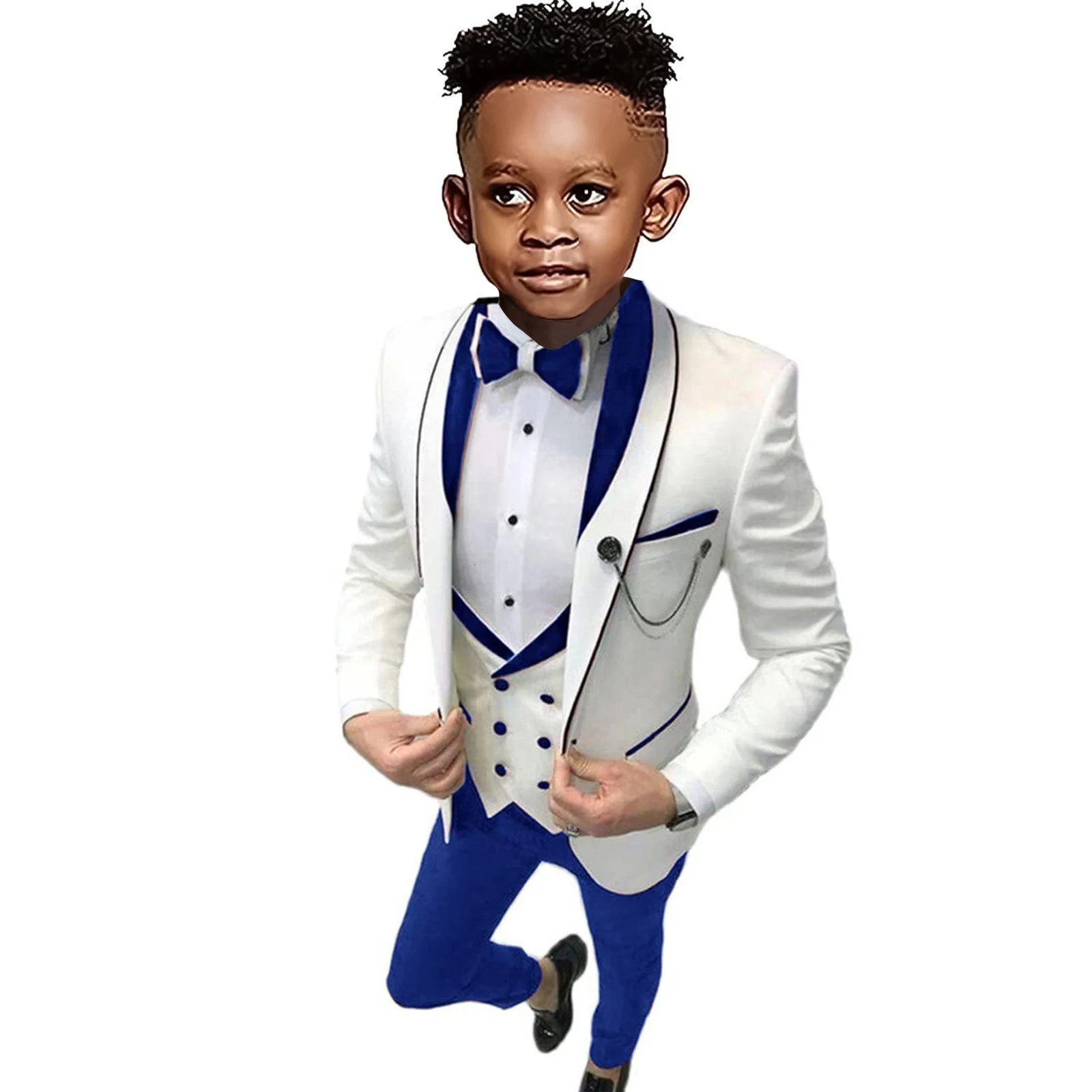 3-14 Years Four Pieces Formal Suits Set Toddler Outfit Suit Set For Boys Children Wedding Guest Classic Smart Tuxedo Pantsuit 240521