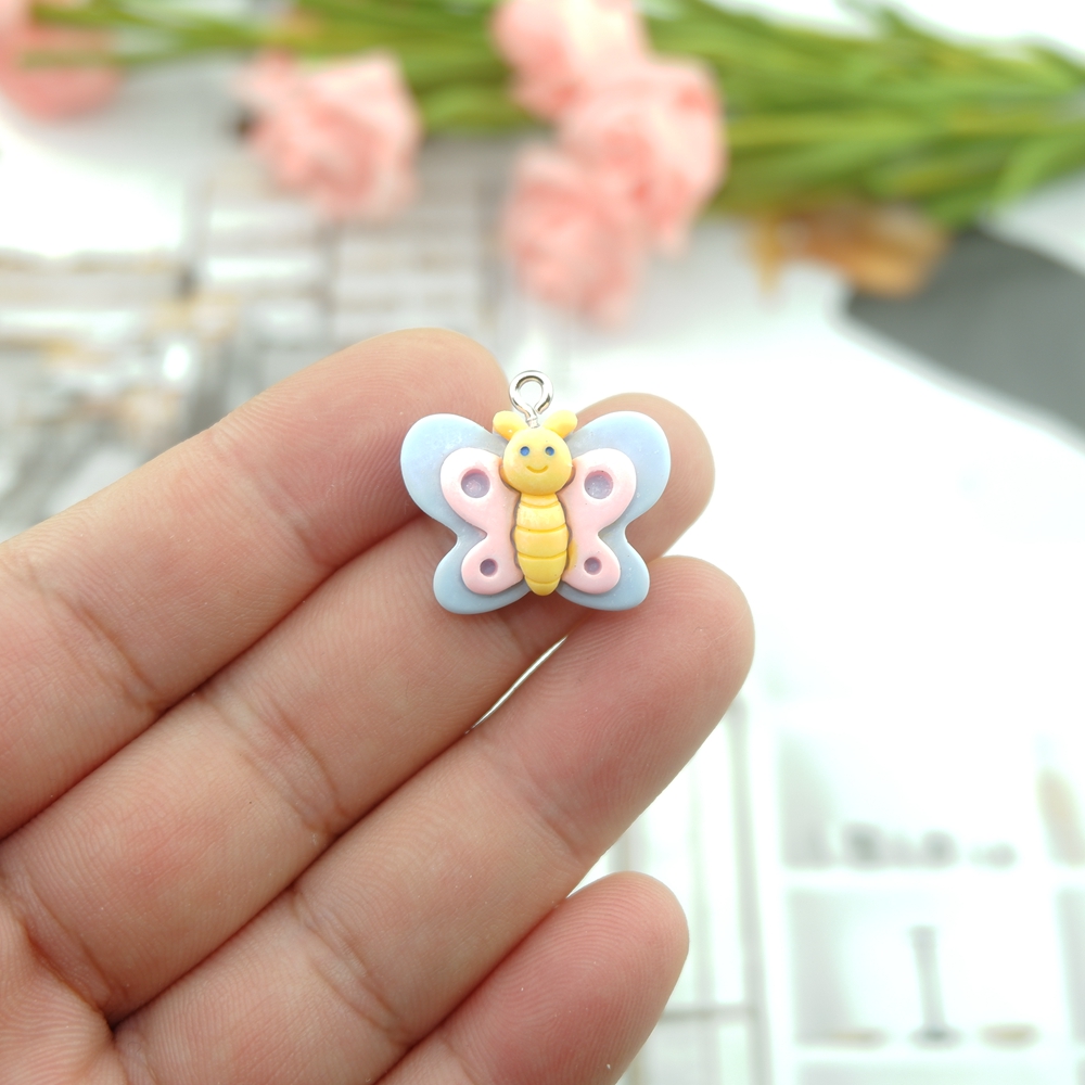 Resin Butterfly Bee Charms for Jewelry Making Diy Earring Bracelet Pendant Accessories Findings Bulk Wholesale