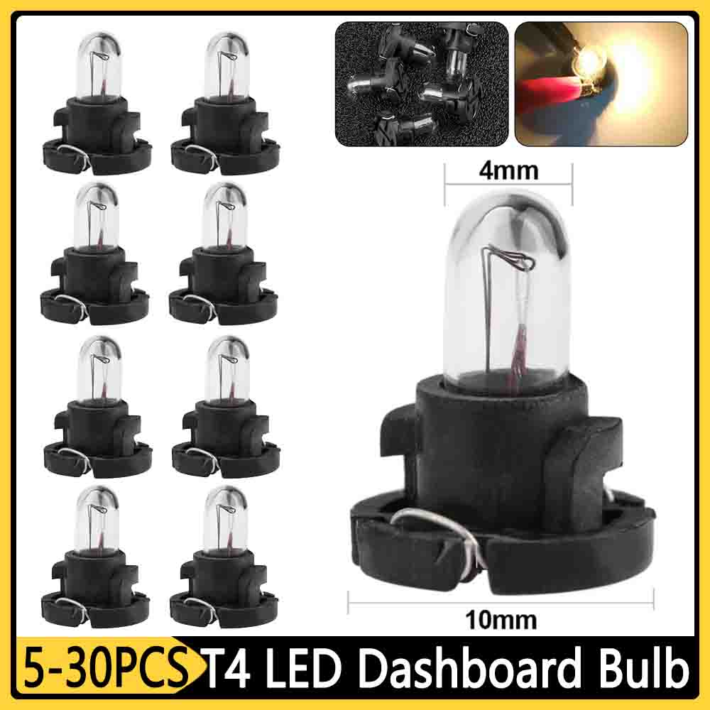 30-5pcs 12V T4 LED Car Light Automobiles Dashboard Light Bulbs Auto Interior Indicator Lamp for Mazda Mitsubishi Toyota