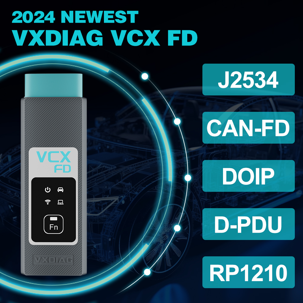 2024 VXDIAG VCX FD for Ford Mazda Car ODB2 Diagnostic Tool with CAN FD DoIP All System Diagnosis ECU Coding J2534 Programming