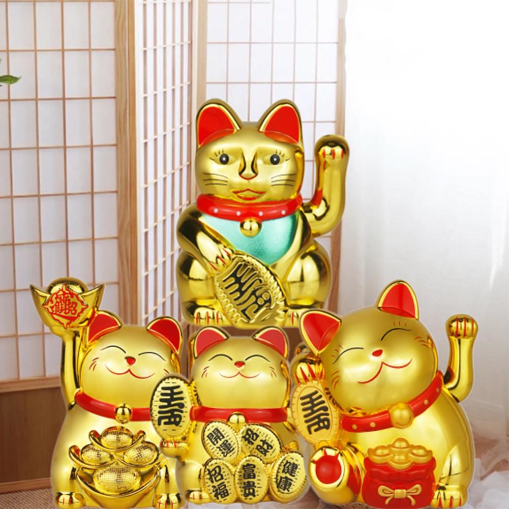 2inch Chinese Lucky Cat Decor Lucky Cat Electric Waving Lucky Cat Cashier New Store Opening Gift For Good Luck Home Car Ornament