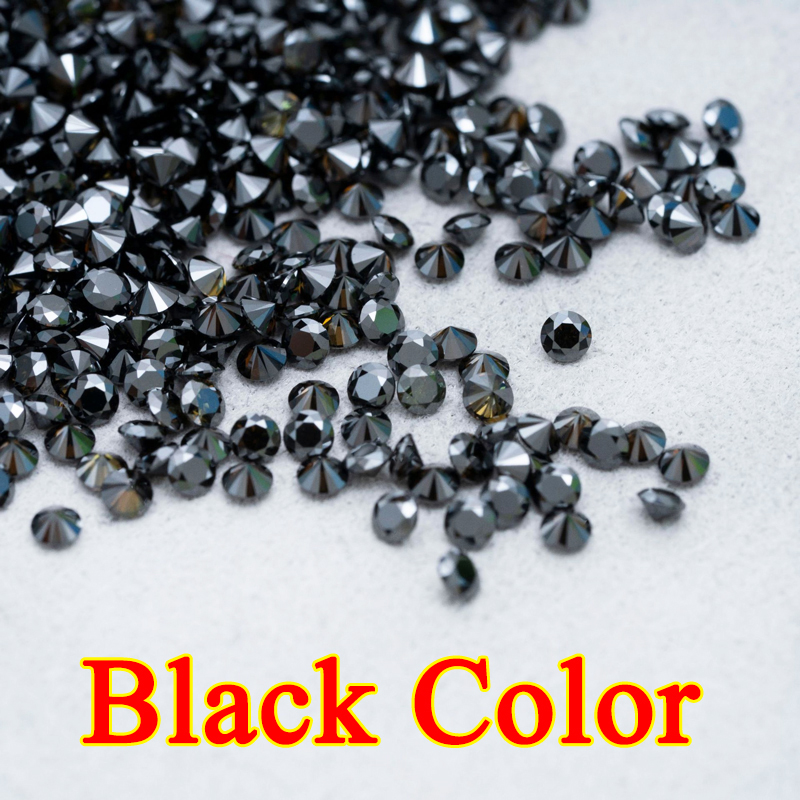 Wholesale 1ct Small Size Stones Loose Moissanites 0.8mm-3mm D Color VVS1 Lab Grown Black Color Moissanite Diamonds Beads