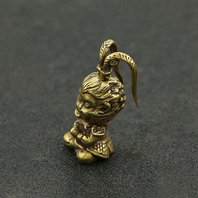 2X Copper Monkey King Figurine Sun Wukong Statue Decor Fish Tank Ornaments Housewarming Home Decor Tea Pet Retail