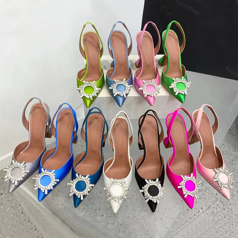 Designer High Heels Women Sandals Slingback Bow Pumps Mules Luxury 100% real leather Heels Begum 90mm Dermal sole Wedding Shoes Party Designer Women Shoes SIZE 35-42