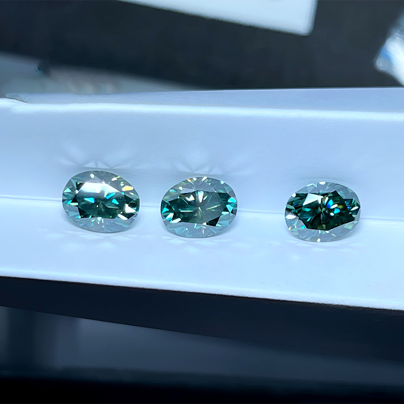 DJMAX 1-3CT Oval Cut Loose Moissanite Stones Blue Green Top Quality Moissanites Shining Fine Jewelry Lab Grown Diamonds
