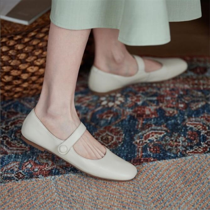 2025 NEW Flat AIYUQI Genuine Leather New Spring Women s Mary Jane Red Literary Ballet Shoes Women