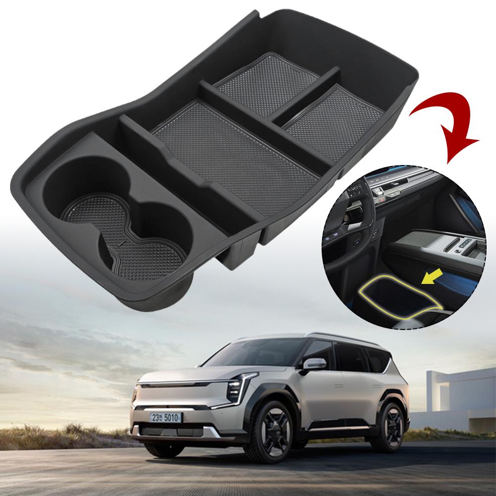 For Kia EV9 Center Storage Box Console Armrest Organizer Phone Holder Tray Container Car Accessories
