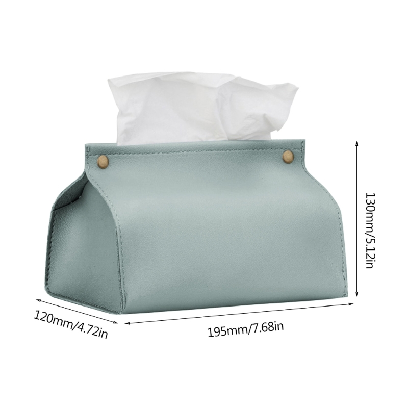 PU Leather Tissue Bag Dustproof Car Sundries Storage Box Accessory for Bedroom Bathroom Bathroom Storage