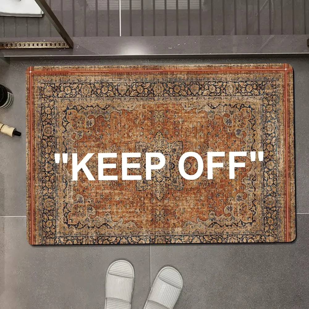 KEEP OFF Floor Mat Anti-Slip Kitchen Bedroom Handmade Tufted Rug Carpet Living Room Entrance Rug