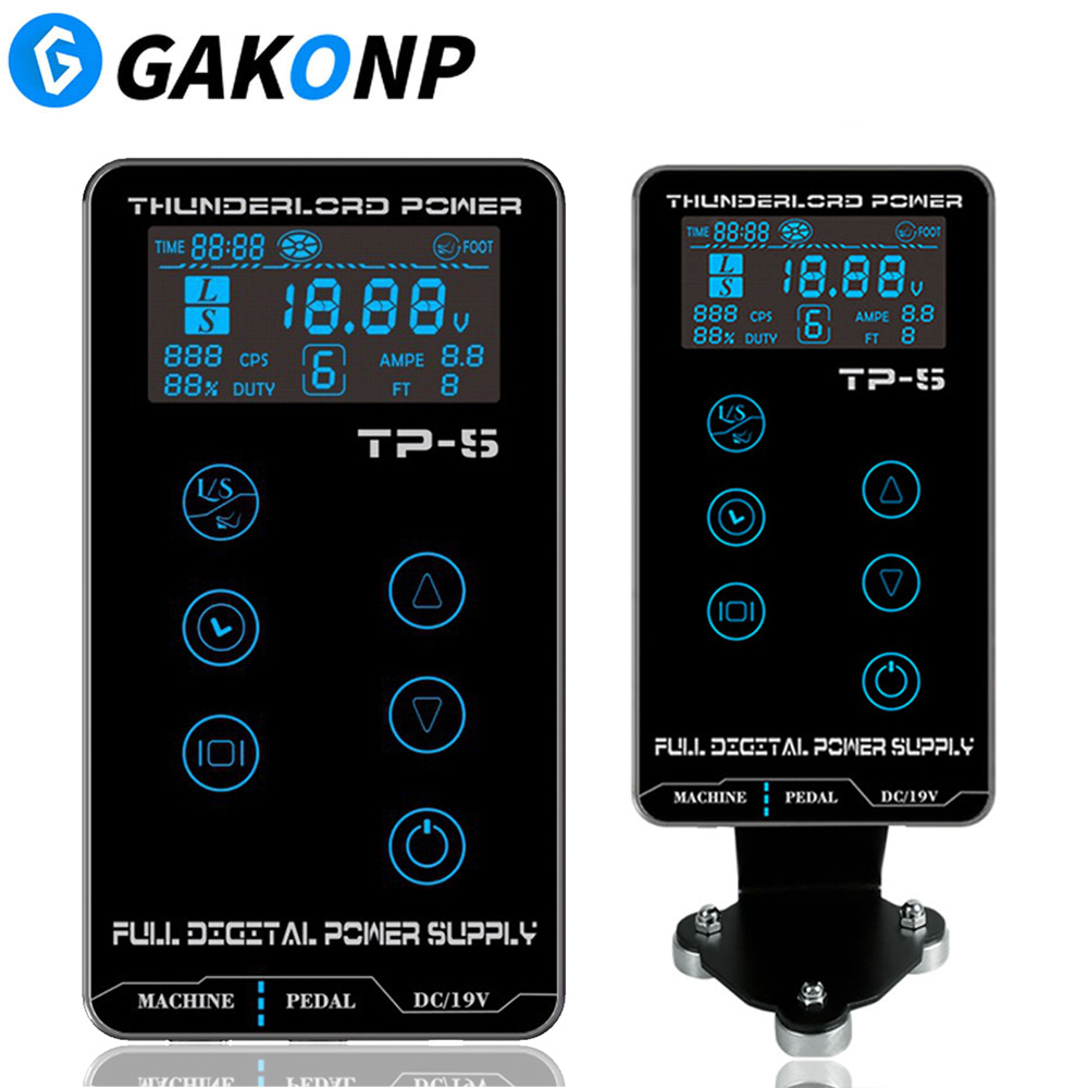 Tattoo Power Supply LCD Display Touch Screen Professional Adjustable Digital Power Source for Rotary Tattoo Machines Gun Supply