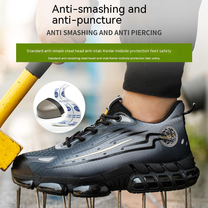 Indestructible Work Boots Men Work Breathable Lightweight Shoes Safety Protective Shoes Anti Smashing Safety Shoes