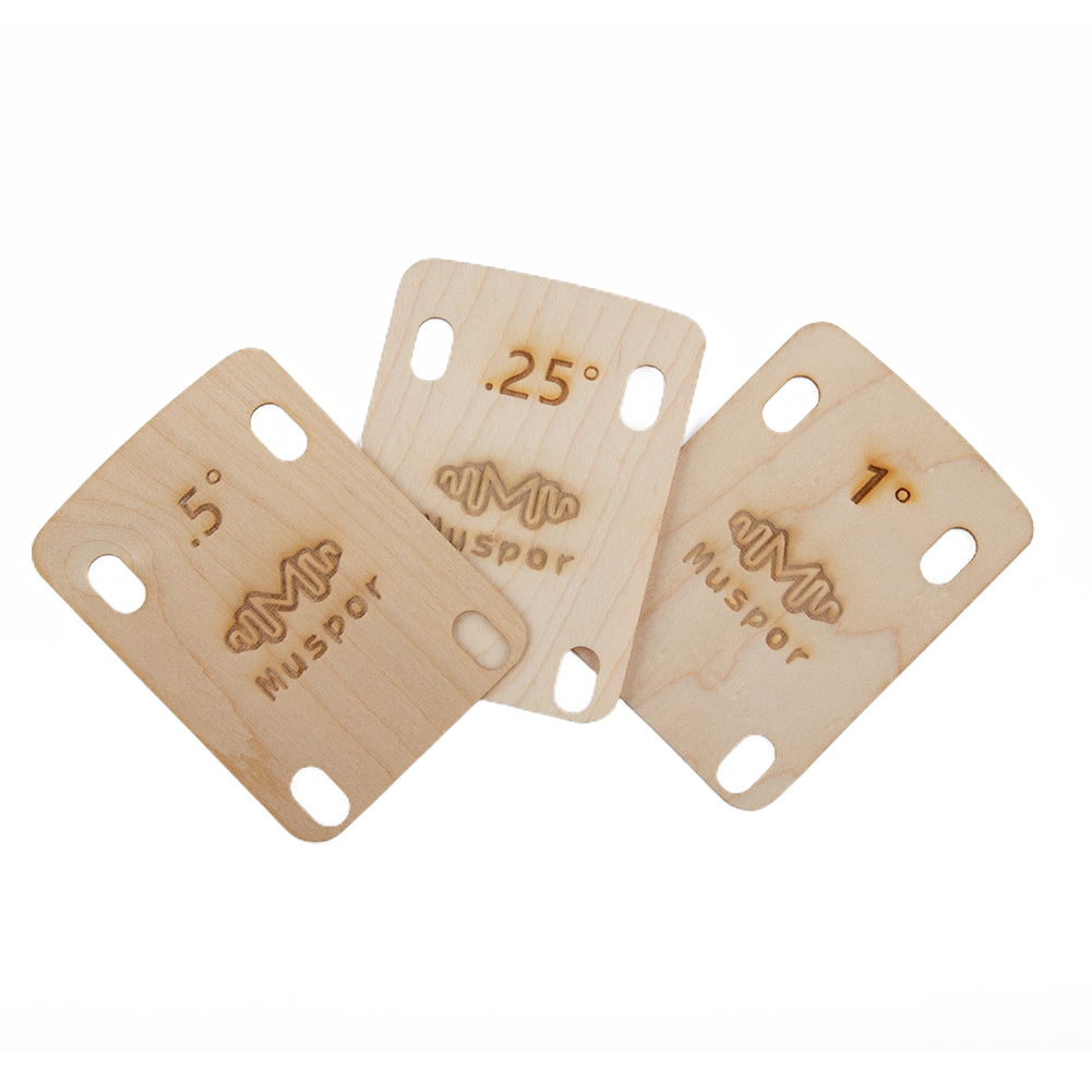 3 Pcs Electric Guitar Neck Shims Maple Plate 0.25 0.5 1 Degree Replacement Parts For Guitars With A Tune-o-matic Bridge
