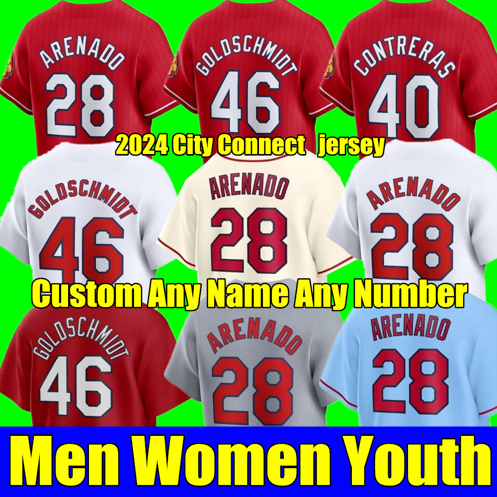Custom S-4XL 2024 City Connect Baseball Jersey Cardinales Lars Nootbaar Nolan Arenado Musial Adam Wainwright Goldschmidt Pujols Molina Smith Contreras DeJong