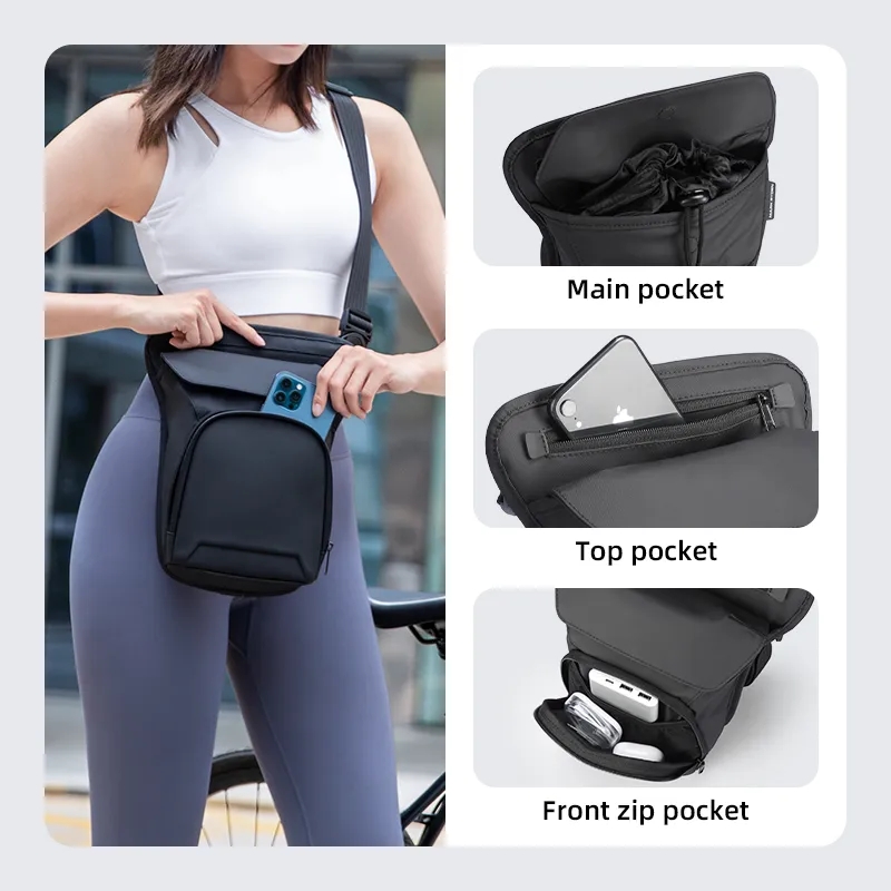 MARK RYDEN Drop Leg Bags Ride Pouch Waist Pack Motorcycle Bag Men