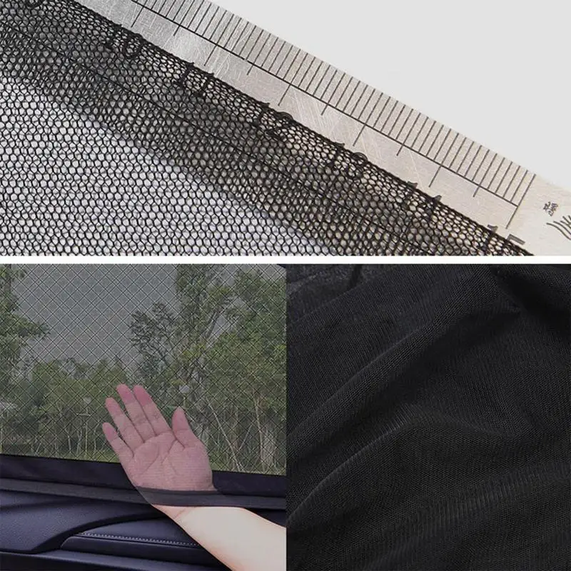Car Window Sunshade 2PCs Mesh Car Styling Breathable Sun Shade Curtain Auto Rear Side Window Sun Visor Cover Kids UV Protective