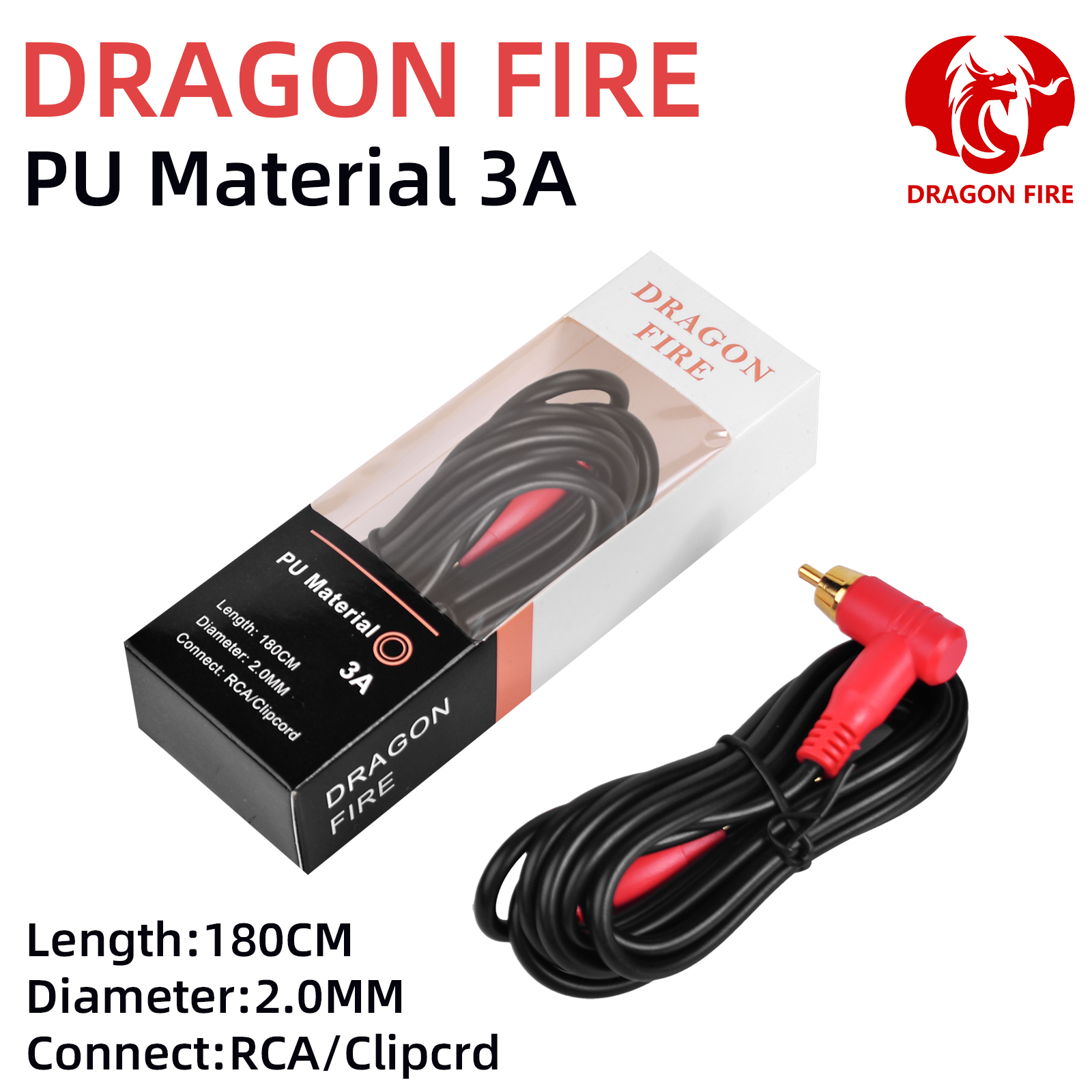 DRAGONDFIRE Tattoo Clip Cable RCA Plug Tattoo Machine Power Cord Tattoo Machine Hook Line Power Supply Accessory