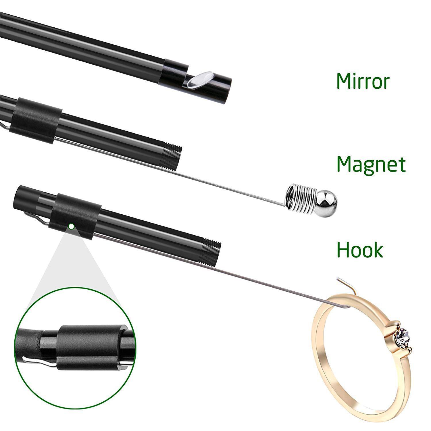 720P 8mm Industrial Endoscope Camera 3IN1 for Android/Type-C/PC USB IP67 Waterproof Lens Rigid Cable Borescope Inspection