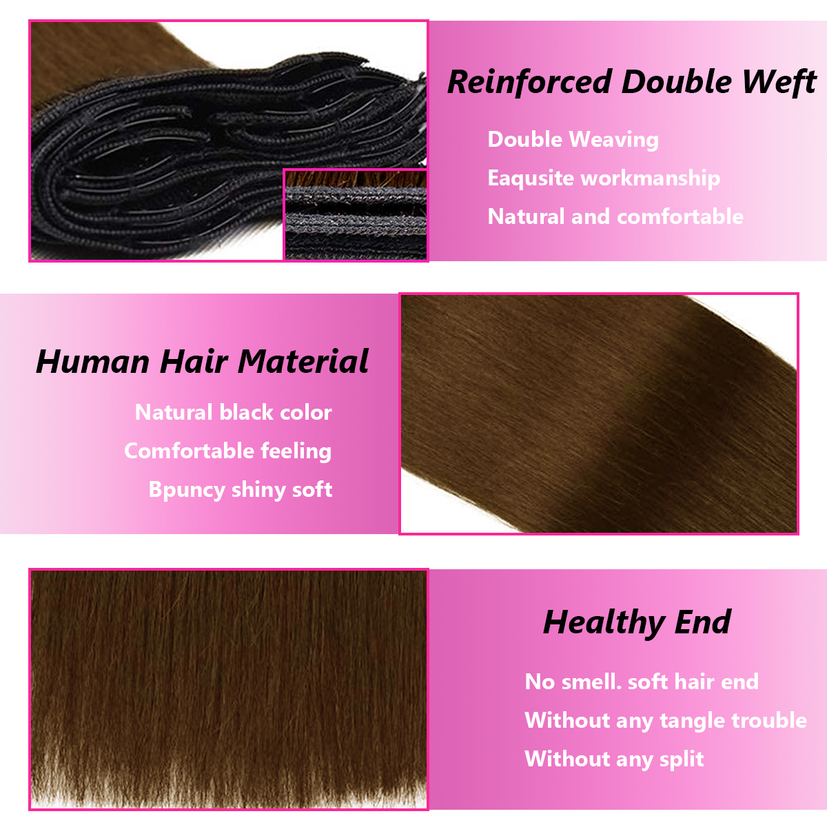 Straight Clip In Hair Extensions Medium Light Brown 100% Human Hair 18Inch 120g #6 8PCS Hair Extensions 16- 26inches for Women