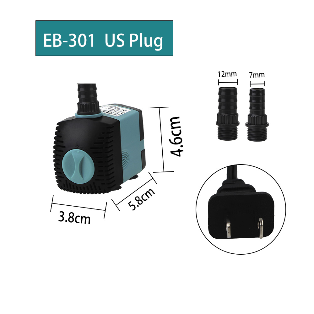 Tank Fountain Energy-saving Aquarium Ultra-Quiet Filter Fish Pond EU/US Plug 3/10/25W Submersible Water Pump