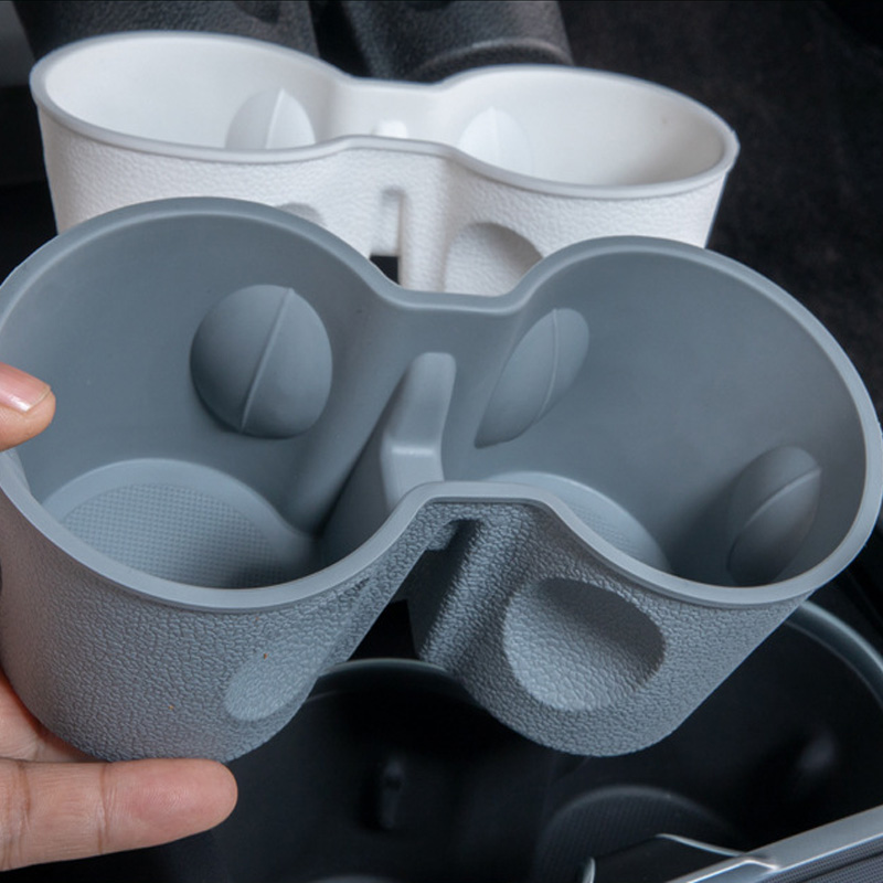 Water Cup Holder For Tesla Model 3 Highland 2024 Car Accessories Center Console Organizer TPE Insert Storage Box