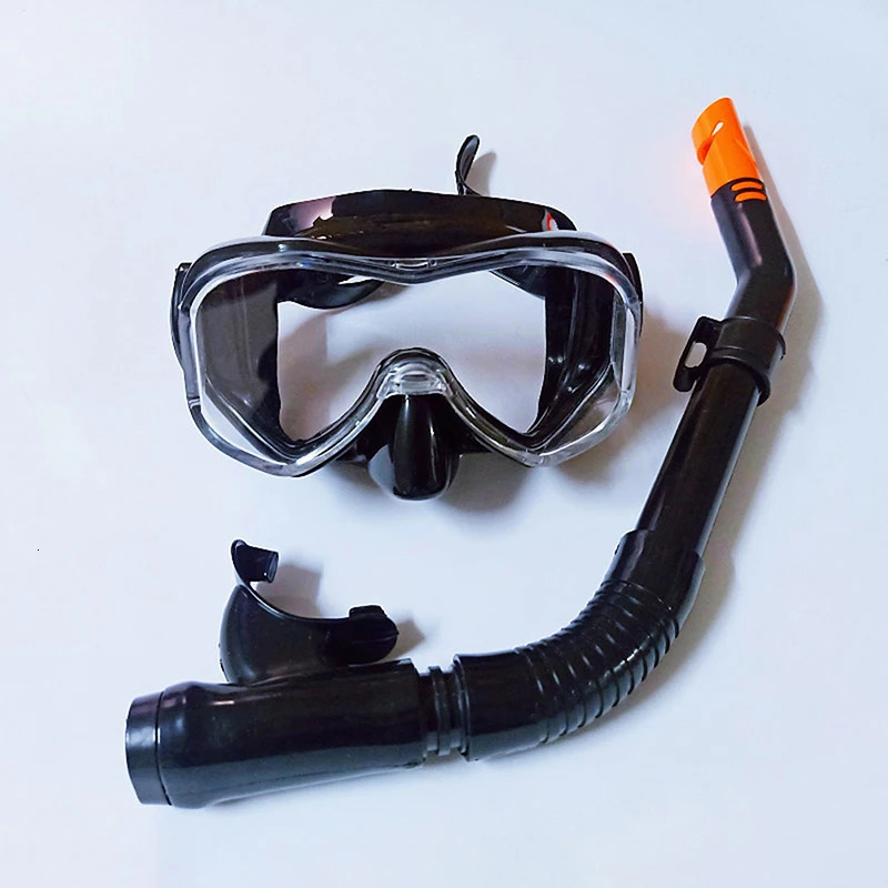 Snorkel Set Full Face Mask Diving Goggles Equipment Deep Sea Suit Tempered Glass Dry Glasses Adult 240506